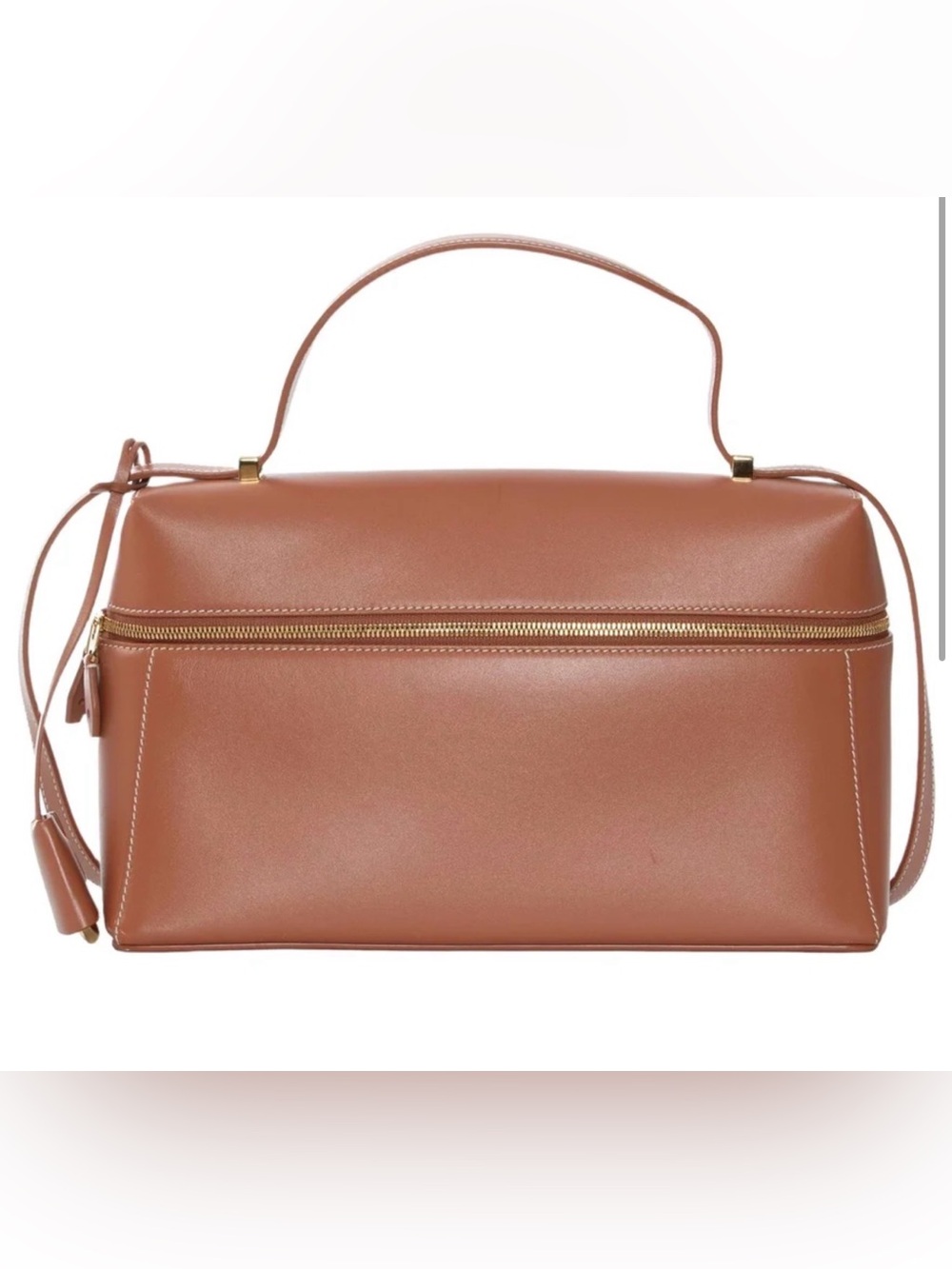 Loro Piana L27 Leather Top-Handle Satchel in Brown